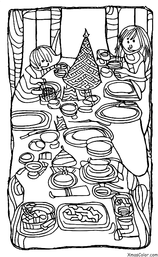 Christmas / Blankets: A Christmas blanket as a tablecloth