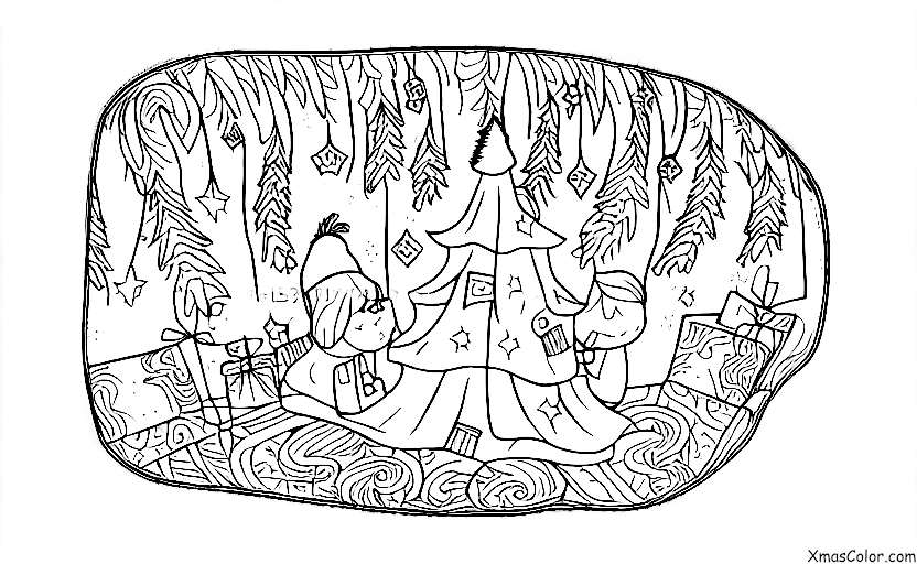 Christmas / Blankets: A giant red and white blanket with a Christmas tree design