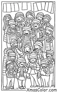Christmas / Blankets: A group of carolers