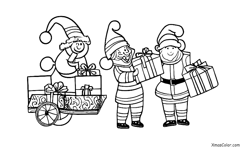 Christmas / Blitzen: Blitzen and Santa delivering presents on Christmas Eve