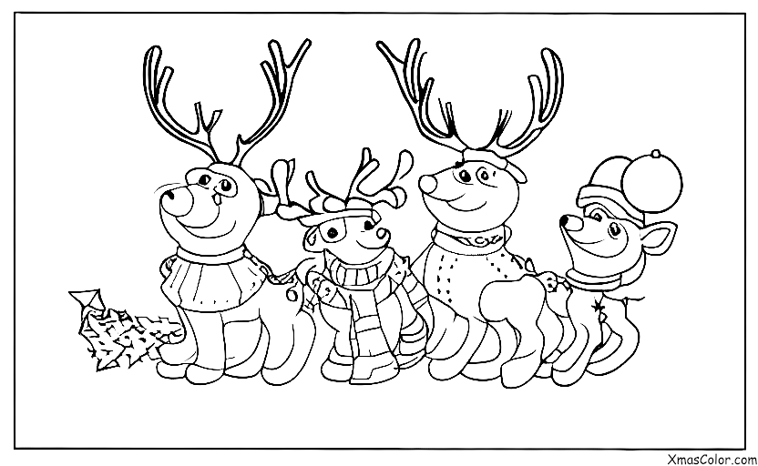 Christmas / Blitzen: Blitzen and the other Reindeer playing in the snow
