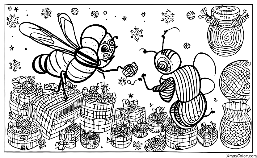 Christmas / Bumble: A bumblebee making honey