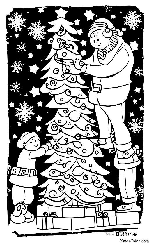Christmas / Bumble: Bumble decorating a Christmas tree