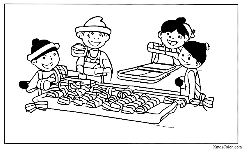 Christmas / Candy Canes: A candy cane factory