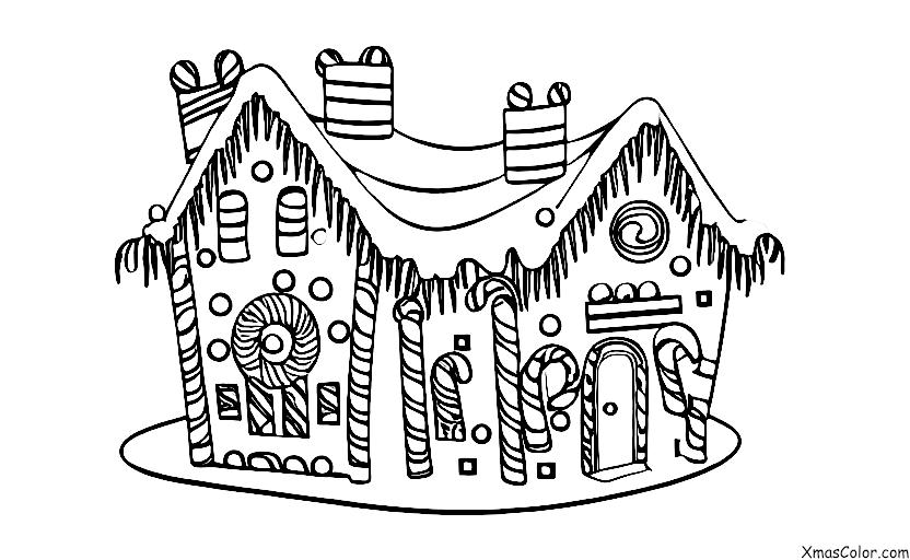 Christmas / Candy: A gingerbread house made of candy