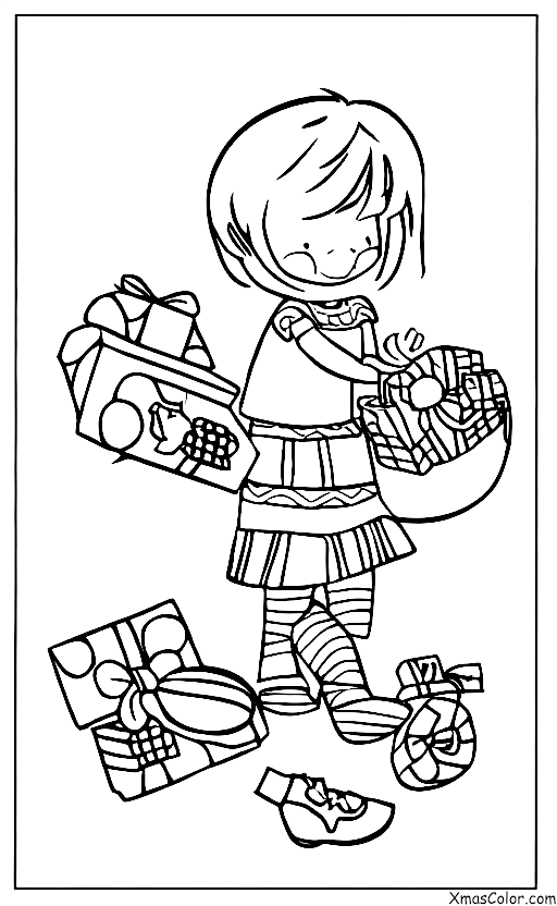 Christmas / Children: A child playing with their new toys