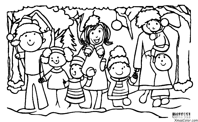 Christmas / Choosing and Cutting Down a Christmas Tree: The family is bringing the Christmas tree home