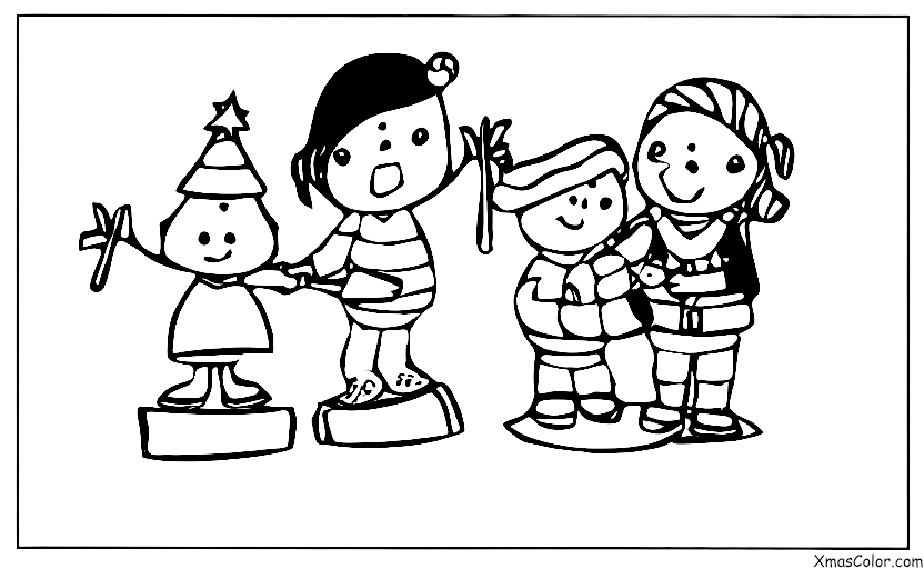 Christmas / Choosing and Cutting Down a Christmas Tree: The family is cutting down the Christmas tree