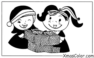 Christmas / Christmas Angels: A Christmas angel bringing a gift to a child