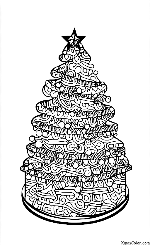 Christmas / Christmas cake: A Christmas cake in the shape of a Christmas tree