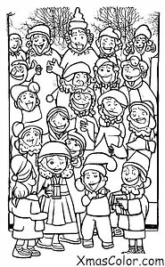 Christmas / Christmas carolers: Christmas carolers singing in a public park