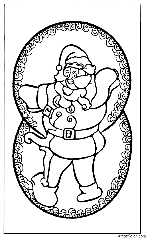 Christmas / Christmas caroling: Christmas carolers serenading Santa Claus