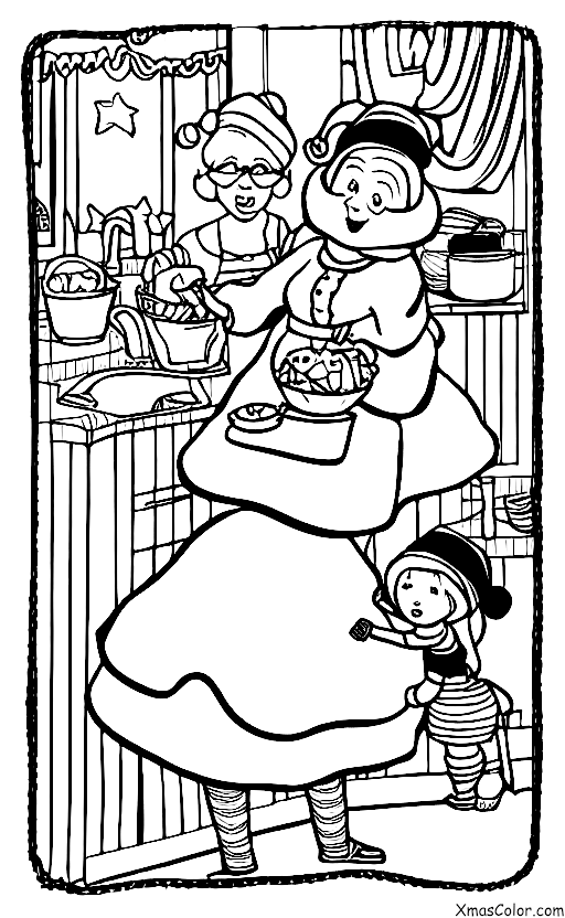 Christmas / Christmas Cookies: Mrs. Claus baking cookies