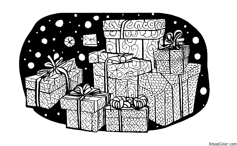 Christmas / Christmas Gifts: A stack of presents with different sizes and shapes