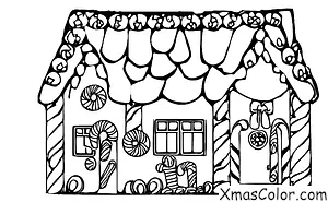 Christmas / Christmas gingerbread houses: A gingerbread house with snow on the roof