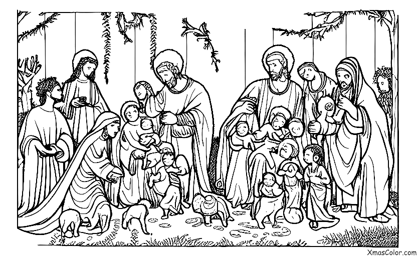 Christmas / Christmas in Africa: A Nativity scene with Mary, Joseph, and baby Jesus