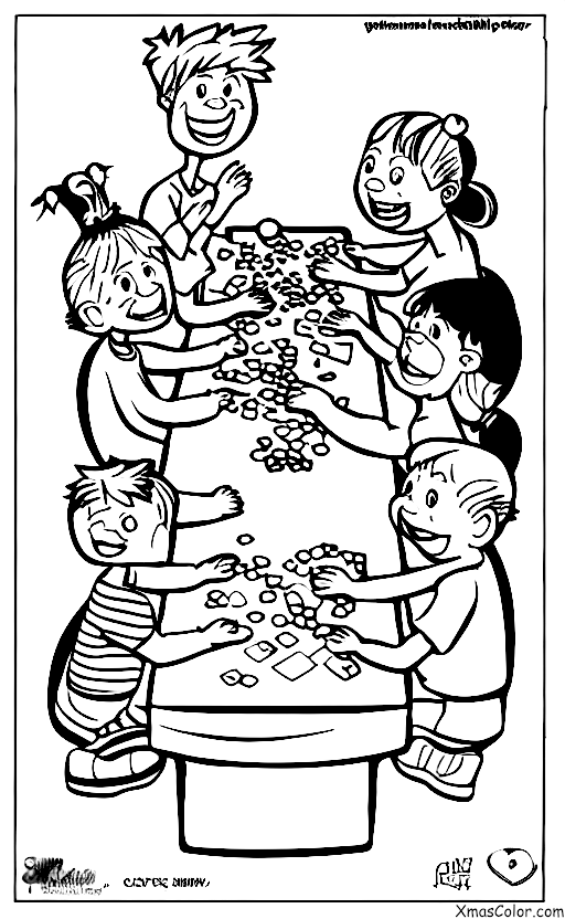 Christmas / Christmas in America: A family playing games together