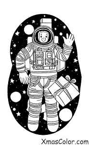 Christmas / Christmas in space: Santa in a space suit