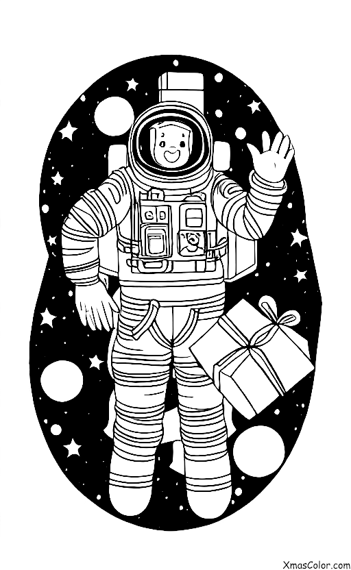 Christmas / Christmas in space: Santa in a space suit