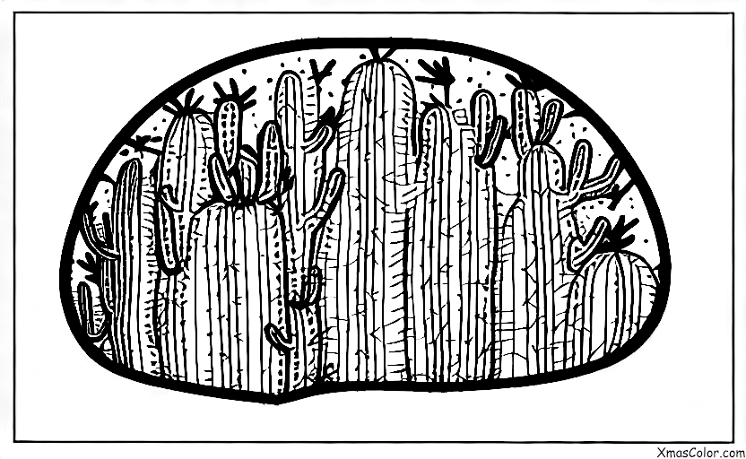 Christmas / Christmas in the desert: A saguaro cactus adorned with a red bow and lights