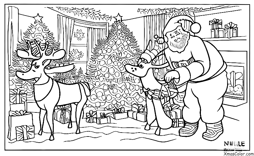 Christmas / Christmas in the future: Santa with robotic reindeer