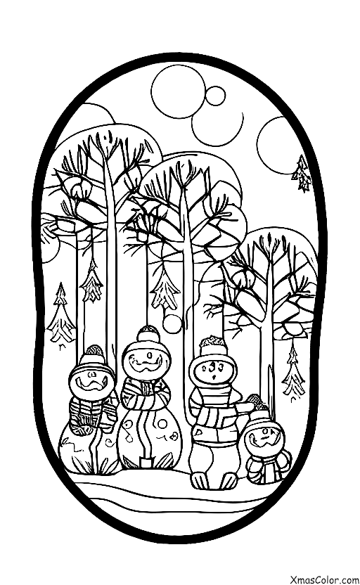 Christmas / Christmas in the mountains: A family of squirrels enjoying the winter scenery
