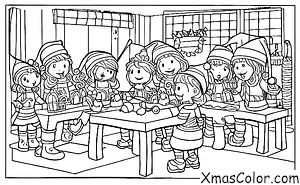 Christmas / Christmas in the North Pole: Santa and the elves making toys