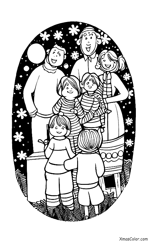 Christmas / Christmas in the present: The family is gathered around the Christmas tree, opening presents