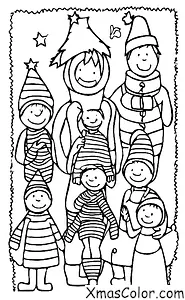 Christmas / Christmas in the suburbs: A family is caroling together