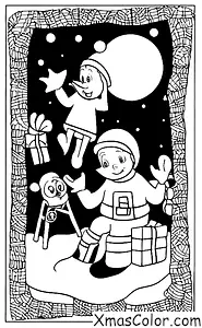 Christmas / Christmas on the moon: Santa and Rudolph on the moon