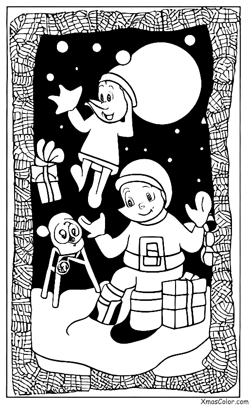 Christmas / Christmas on the moon: Santa and Rudolph on the moon