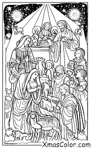 Christmas / Christmas Pageants: Mary, Joseph, and the Baby Jesus in the manger