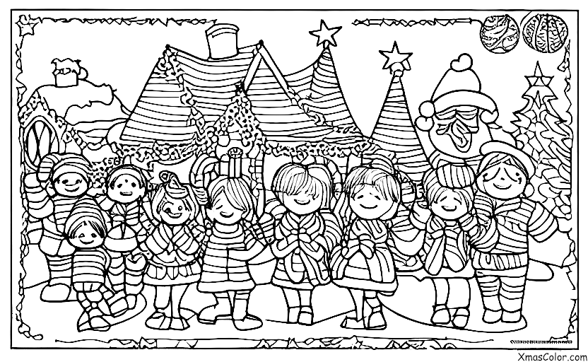Christmas / Christmas Parades: A float with Christmas carolers