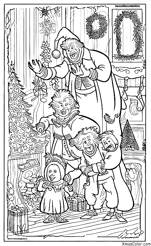 Christmas / Christmas past, present, and future: A scene from A Christmas Carol