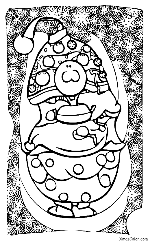 Christmas / Christmas pudding: Christmas pudding with a Christmas scene