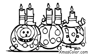 Christmas / Christmas pudding: Christmas pudding with candles