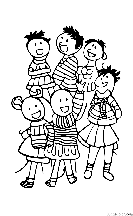 Christmas / Christmas Shopping: A group of friends shopping for each other