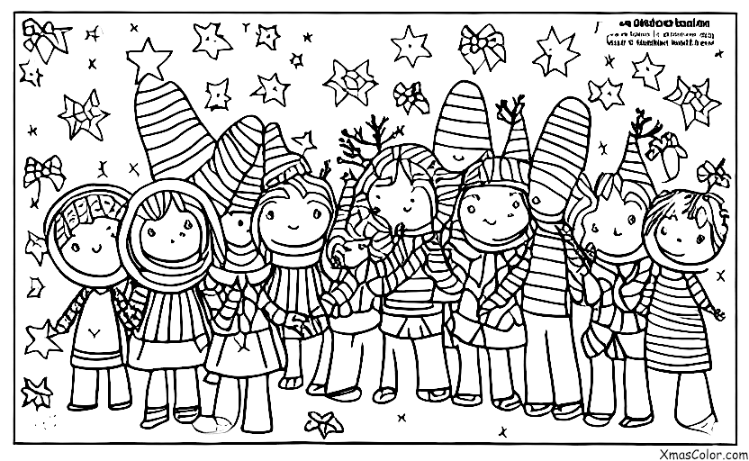 Christmas / Christmas Spirit: A group of friends caroling together