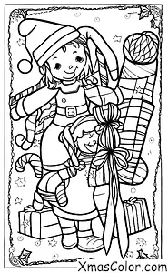 Christmas / Christmas Stockings: Christmas Stocking with an elf