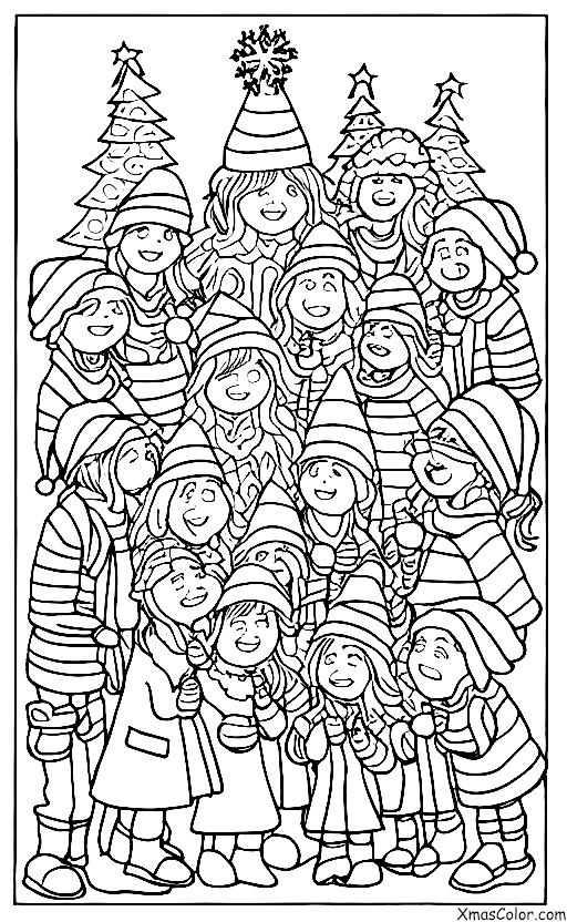 Christmas / Christmas Trees: A group of carolers
