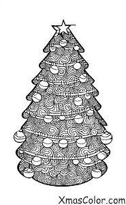Christmas / Christmas with animals: A bird in a Christmas tree