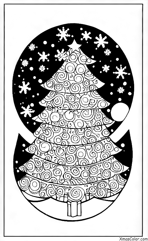 Christmas / Christmas Wrapping Paper: A big sheet of wrapping paper with a Christmas scene