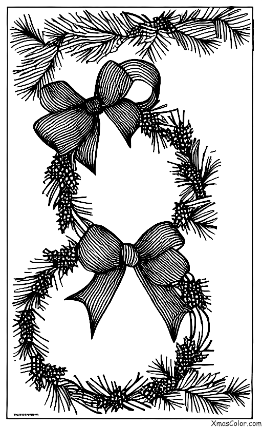 Christmas / Christmas Wreaths: A Christmas wreath with a present in the center