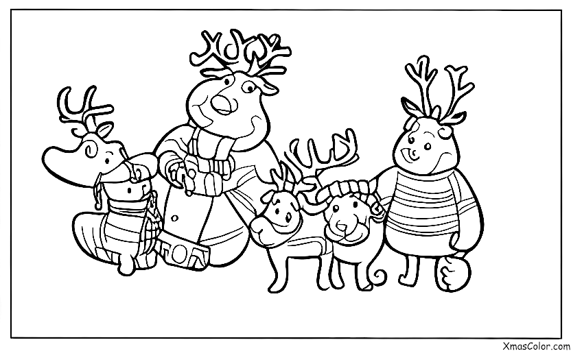 Christmas / Crazy Christmas: A family of reindeer