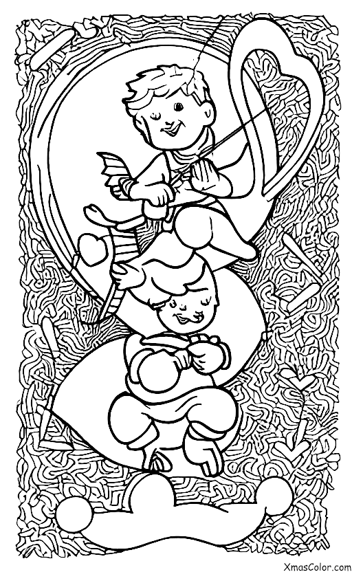 Christmas / Cupid: Cupid playing with his bow and arrows