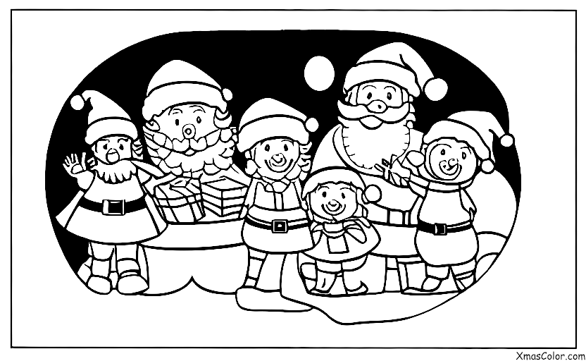 Christmas / Deck the Halls: Santa delivering presents