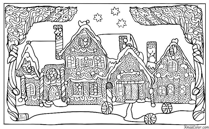 Christmas / Decorating Gingerbread Houses: Christmas Eve