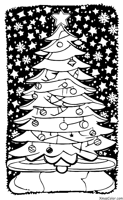 Christmas / Different ways to decorate a Christmas tree: A Christmas tree with a star on top