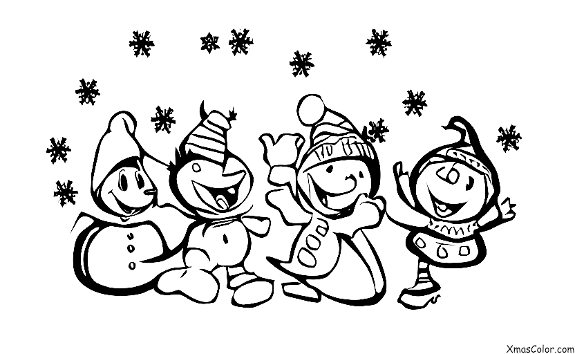 Christmas / Disney Christmas: All of the Disney Characters having a snowball fight