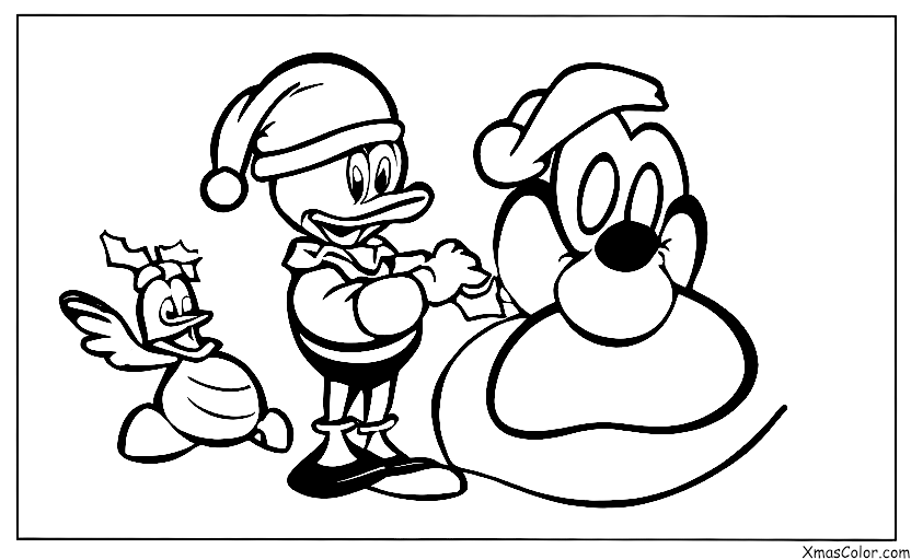 Christmas / Disney Christmas: Donald Duck wrapping presents